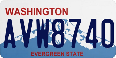 WA license plate AVW8740