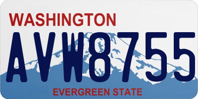 WA license plate AVW8755