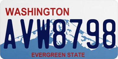 WA license plate AVW8798