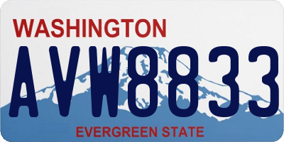 WA license plate AVW8833