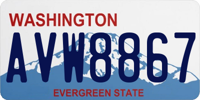 WA license plate AVW8867