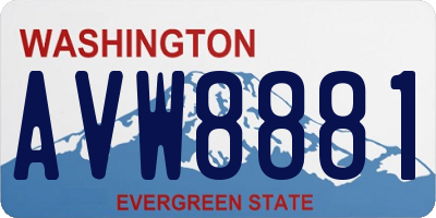 WA license plate AVW8881