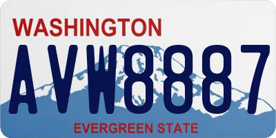 WA license plate AVW8887