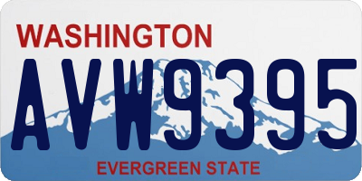 WA license plate AVW9395