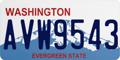 WA license plate AVW9543
