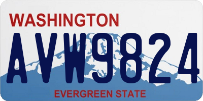 WA license plate AVW9824