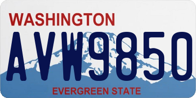 WA license plate AVW9850