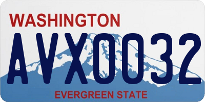 WA license plate AVX0032