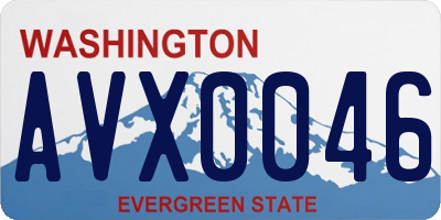WA license plate AVX0046