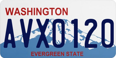 WA license plate AVX0120