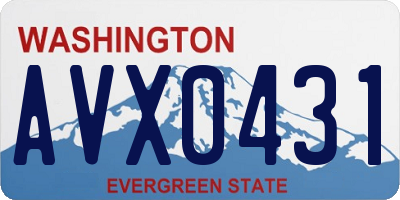 WA license plate AVX0431