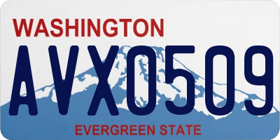 WA license plate AVX0509