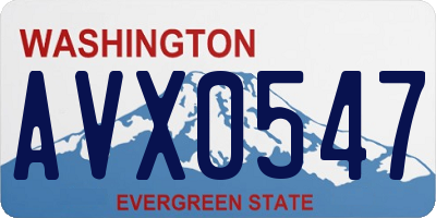 WA license plate AVX0547