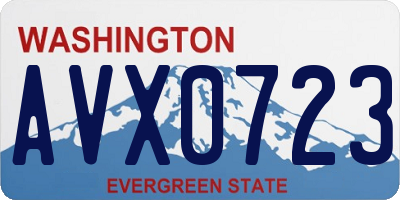 WA license plate AVX0723