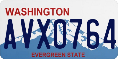 WA license plate AVX0764