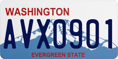 WA license plate AVX0901