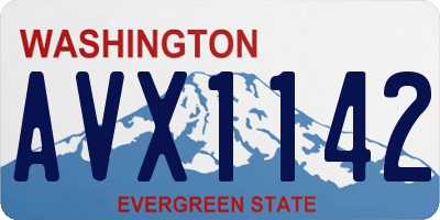 WA license plate AVX1142