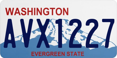 WA license plate AVX1227