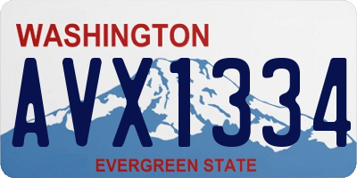 WA license plate AVX1334
