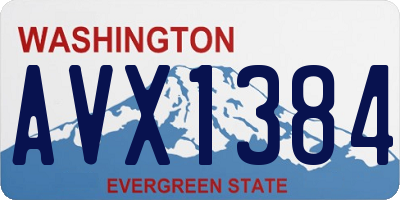 WA license plate AVX1384