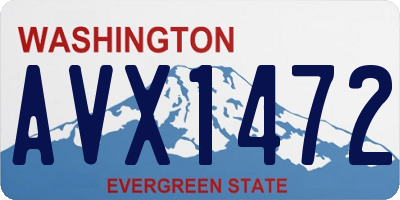 WA license plate AVX1472