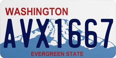 WA license plate AVX1667