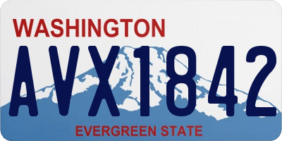 WA license plate AVX1842