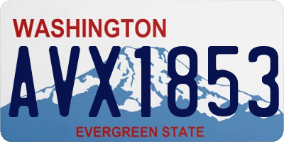 WA license plate AVX1853