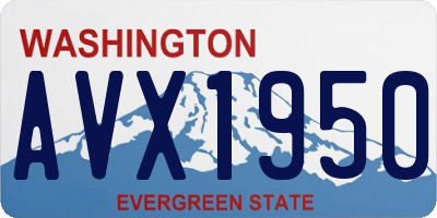 WA license plate AVX1950