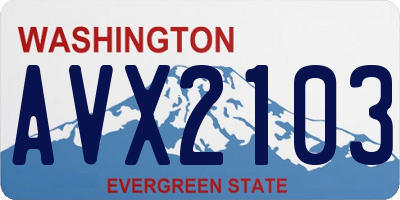 WA license plate AVX2103