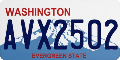 WA license plate AVX2502