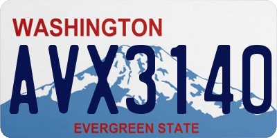 WA license plate AVX3140