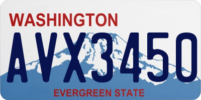 WA license plate AVX3450