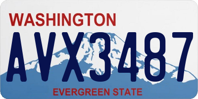 WA license plate AVX3487
