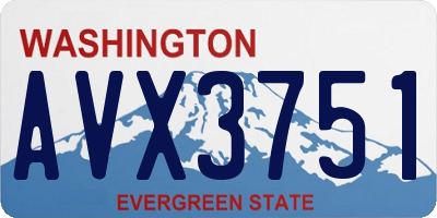 WA license plate AVX3751