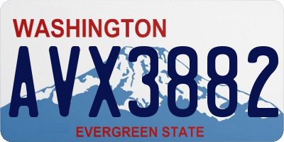 WA license plate AVX3882