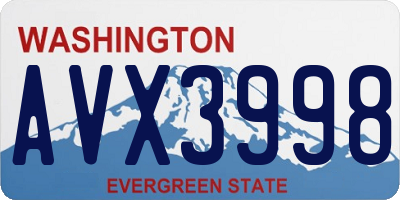 WA license plate AVX3998