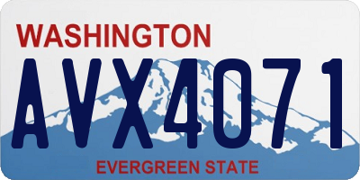 WA license plate AVX4071