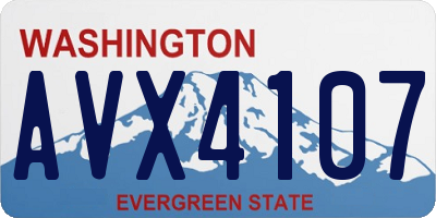 WA license plate AVX4107