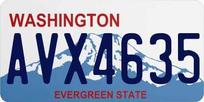 WA license plate AVX4635
