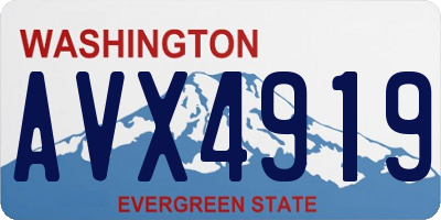WA license plate AVX4919
