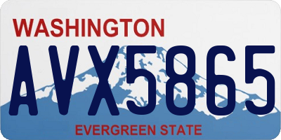WA license plate AVX5865