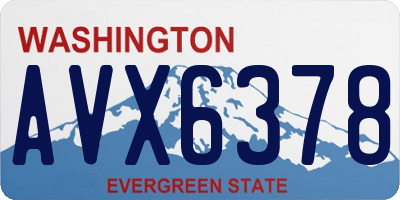 WA license plate AVX6378