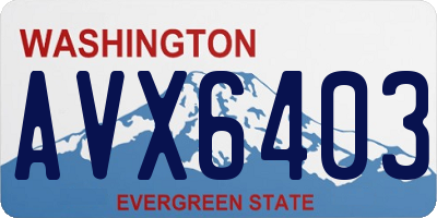 WA license plate AVX6403