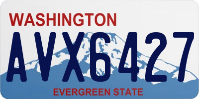 WA license plate AVX6427