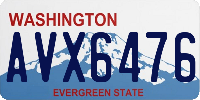 WA license plate AVX6476