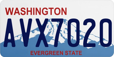 WA license plate AVX7020