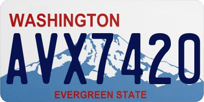 WA license plate AVX7420