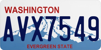 WA license plate AVX7549