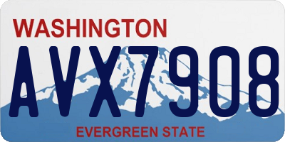 WA license plate AVX7908